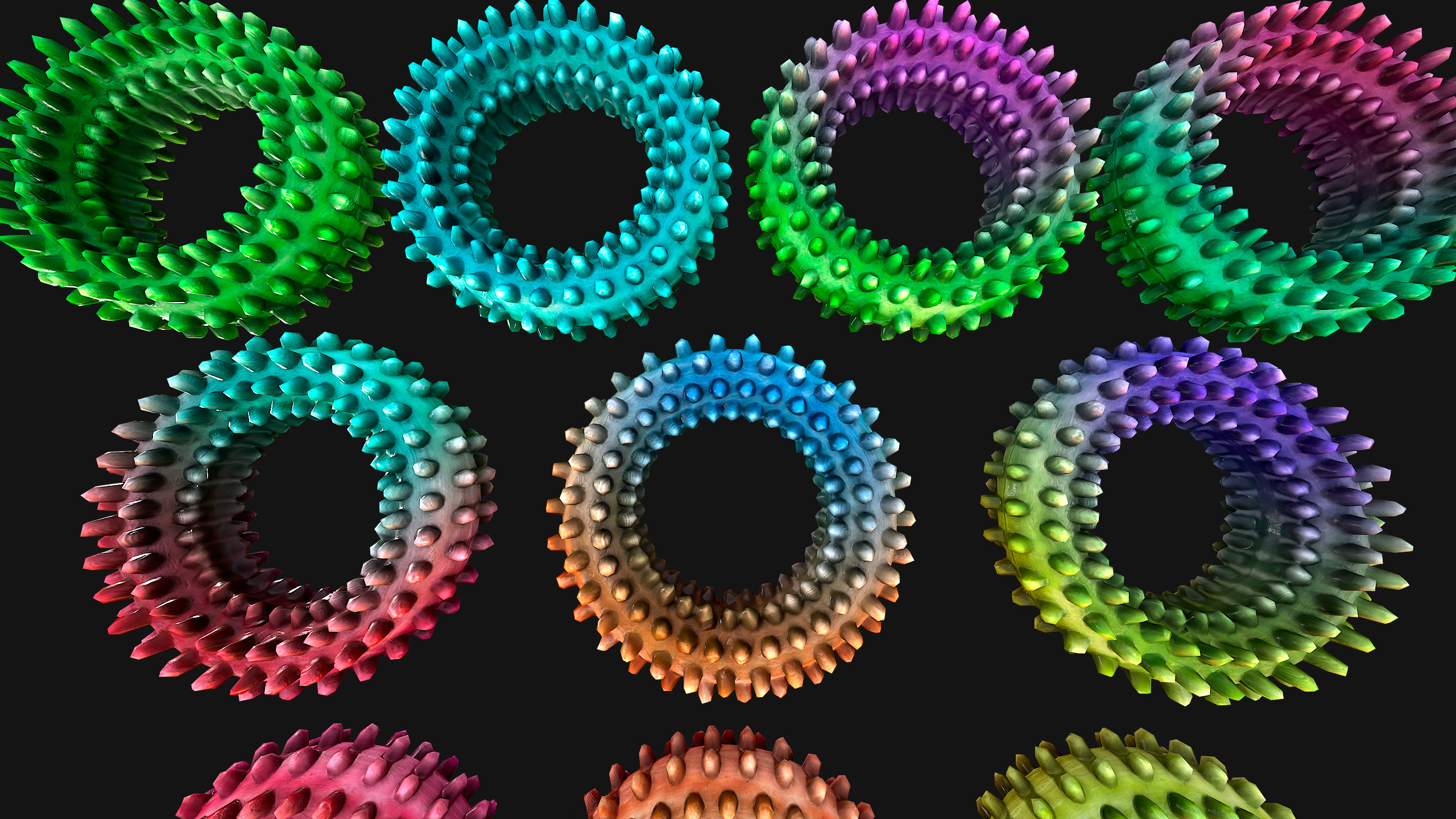 Pets Dogs Gnawing Toy Chew  Ring  Zoo Accessory Low-poly 3D model_14