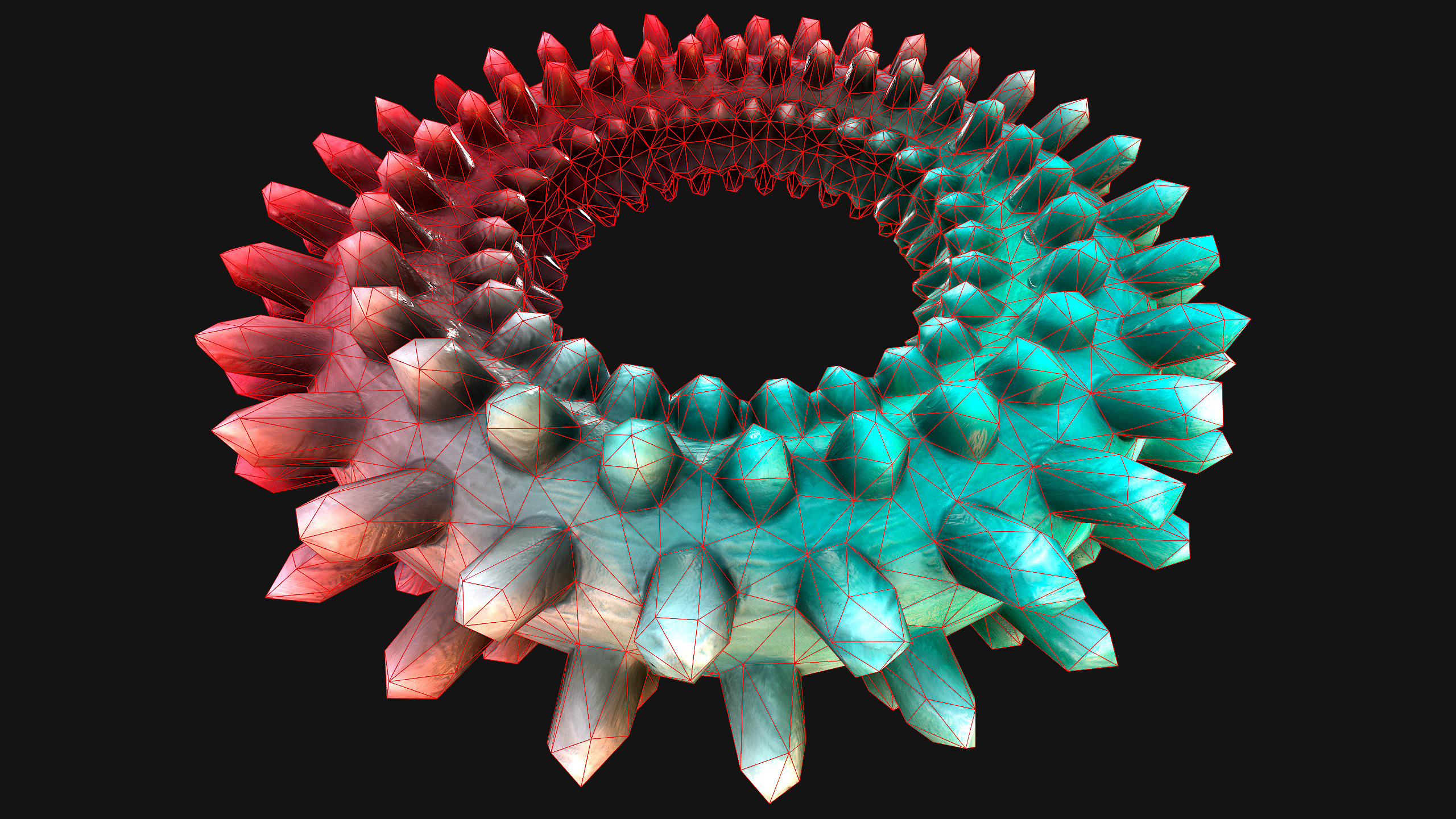 Pets Dogs Gnawing Toy Chew  Ring  Zoo Accessory Low-poly 3D model_27