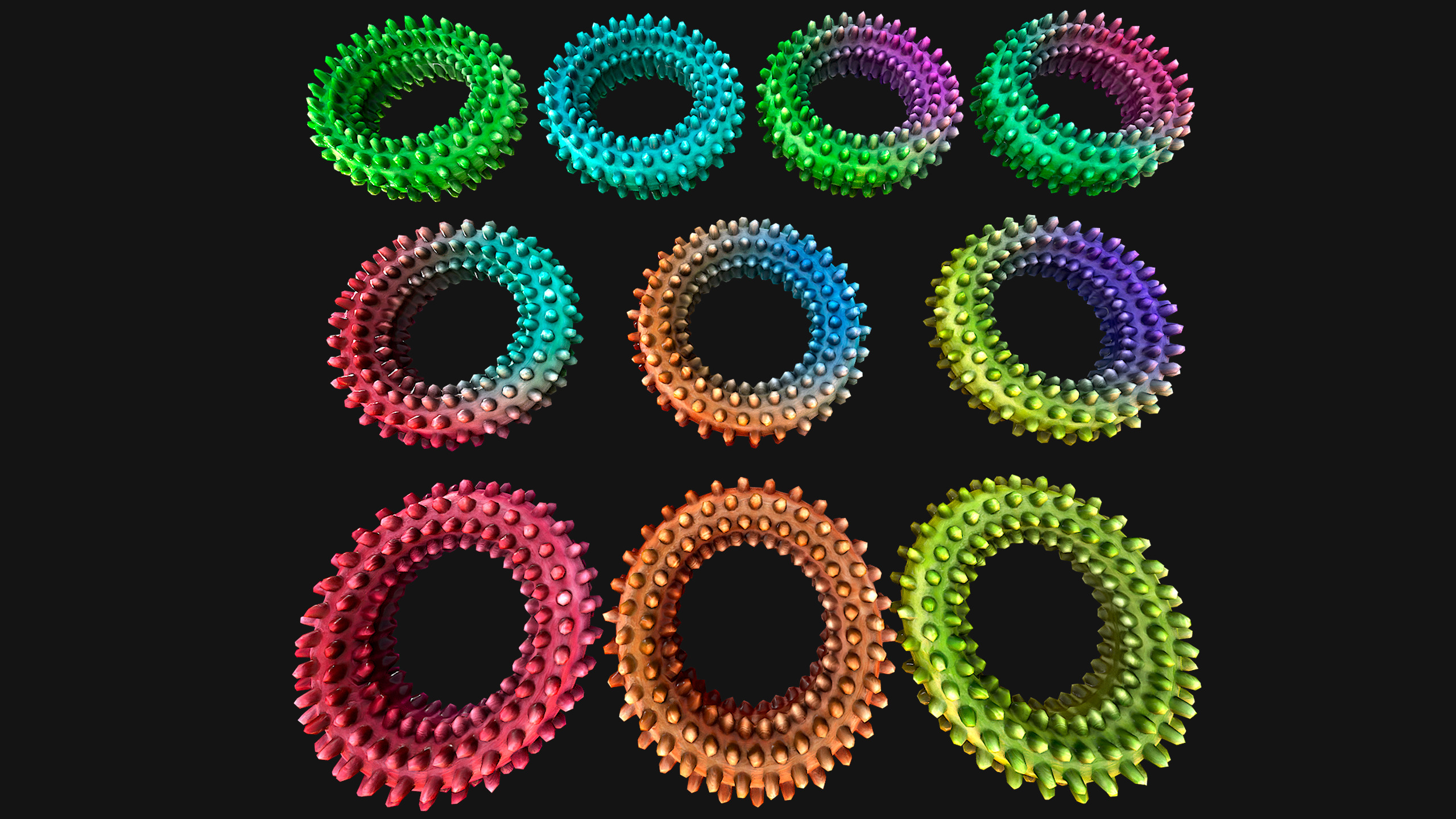 Pets Dogs Gnawing Toy Chew  Ring  Zoo Accessory Low-poly 3D model_4