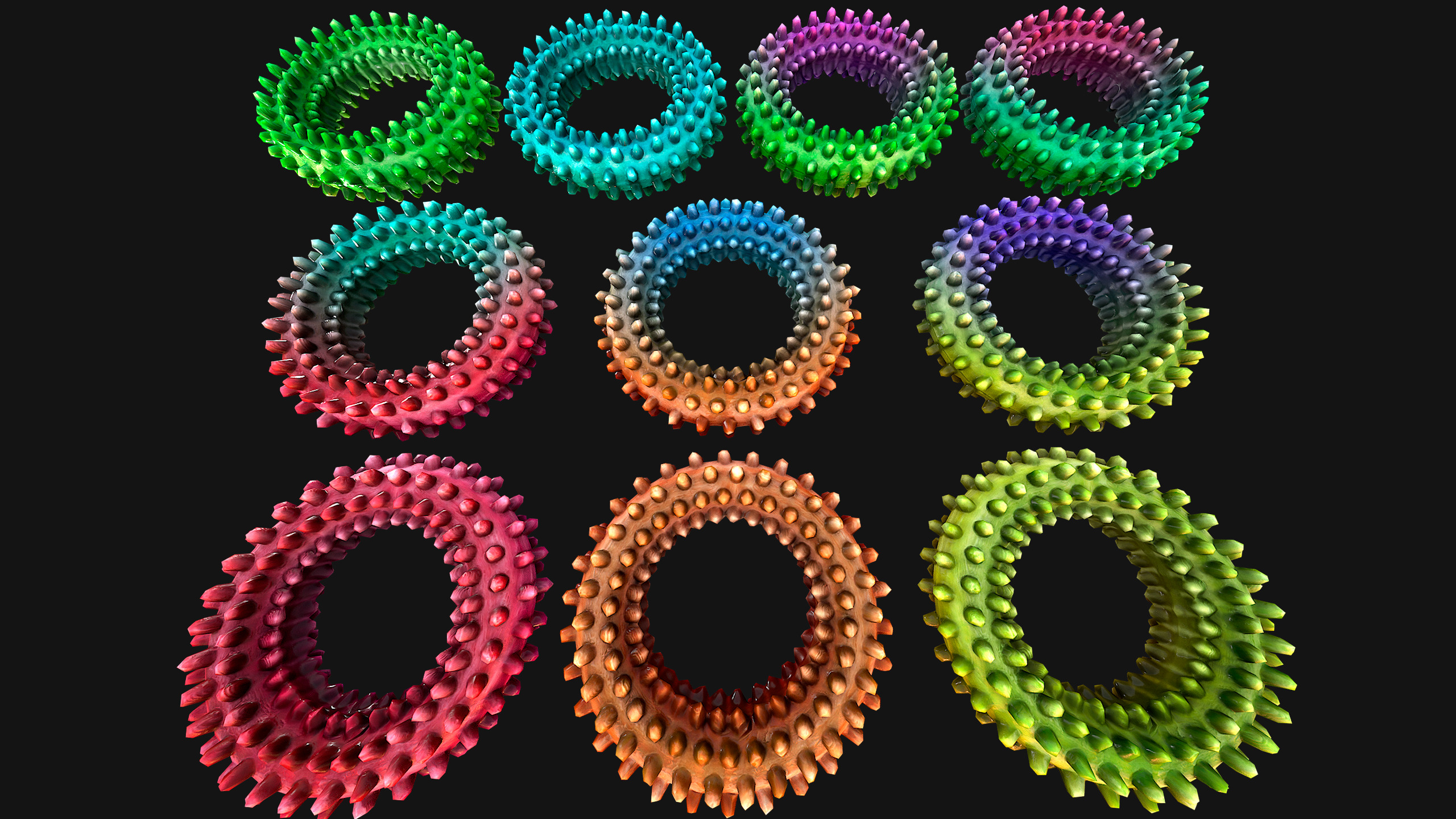 Pets Dogs Gnawing Toy Chew  Ring  Zoo Accessory Low-poly 3D model_7