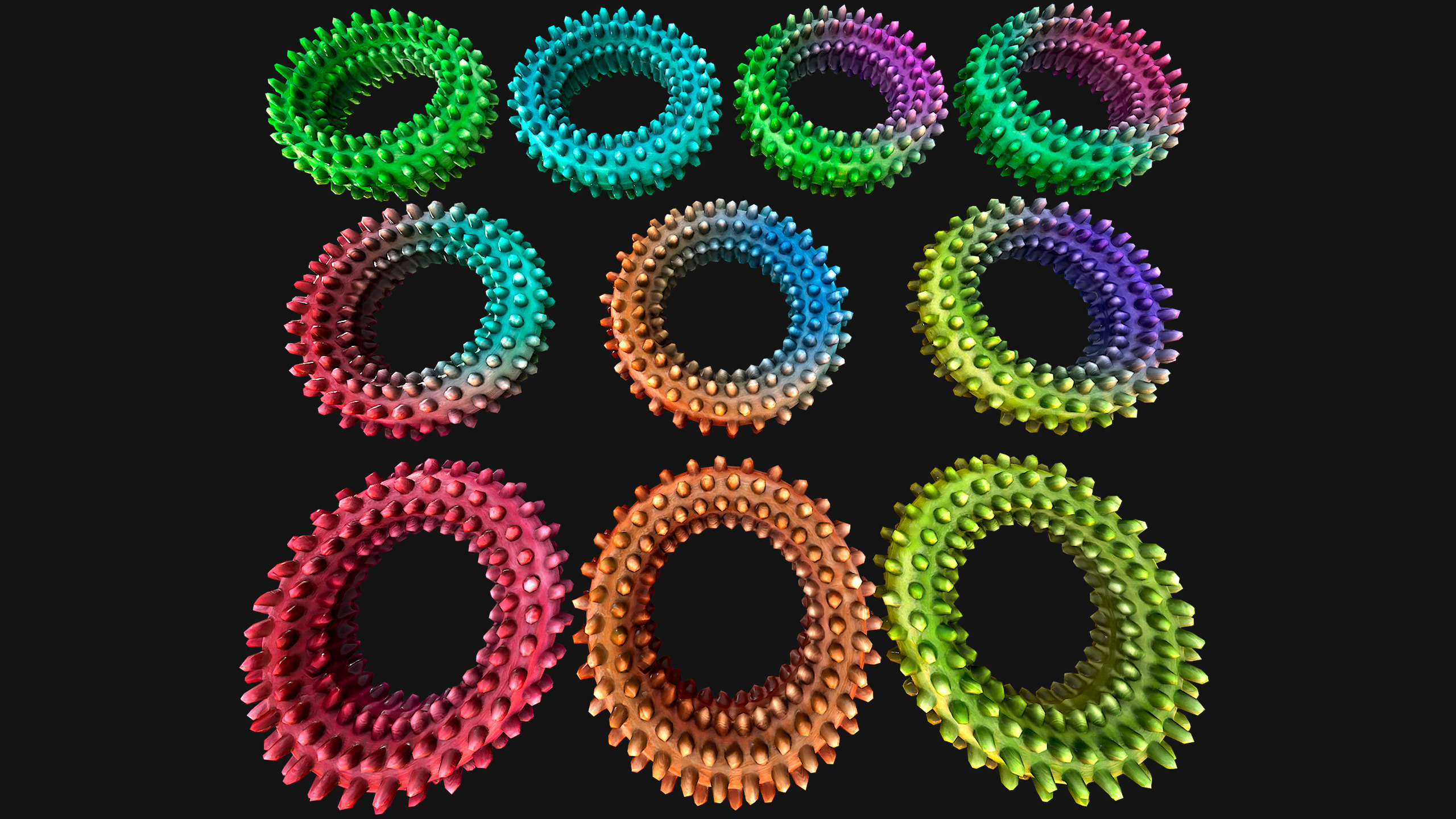 Pets Dogs Gnawing Toy Chew  Ring  Zoo Accessory Low-poly 3D model_3