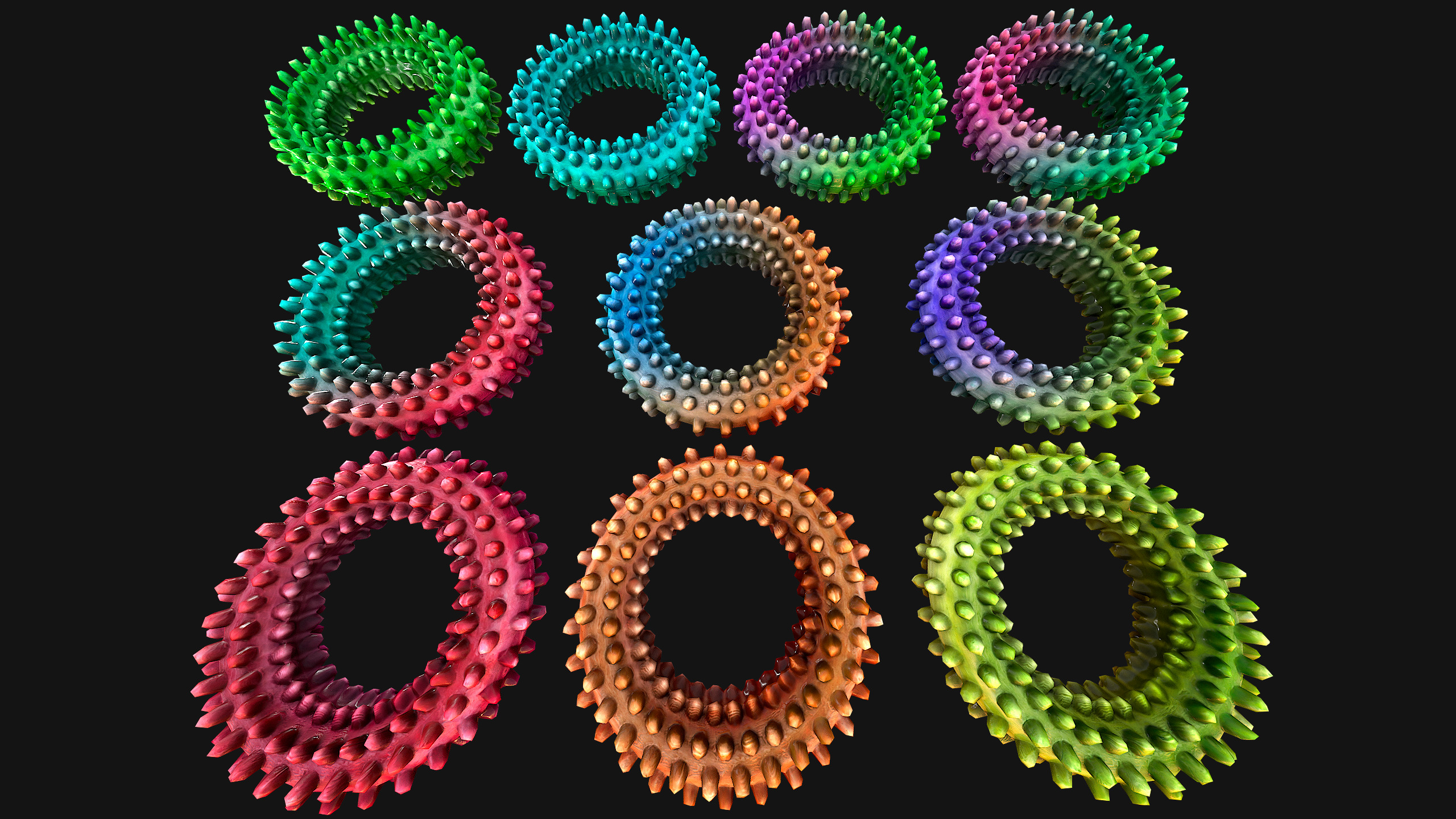 Pets Dogs Gnawing Toy Chew  Ring  Zoo Accessory Low-poly 3D model_8