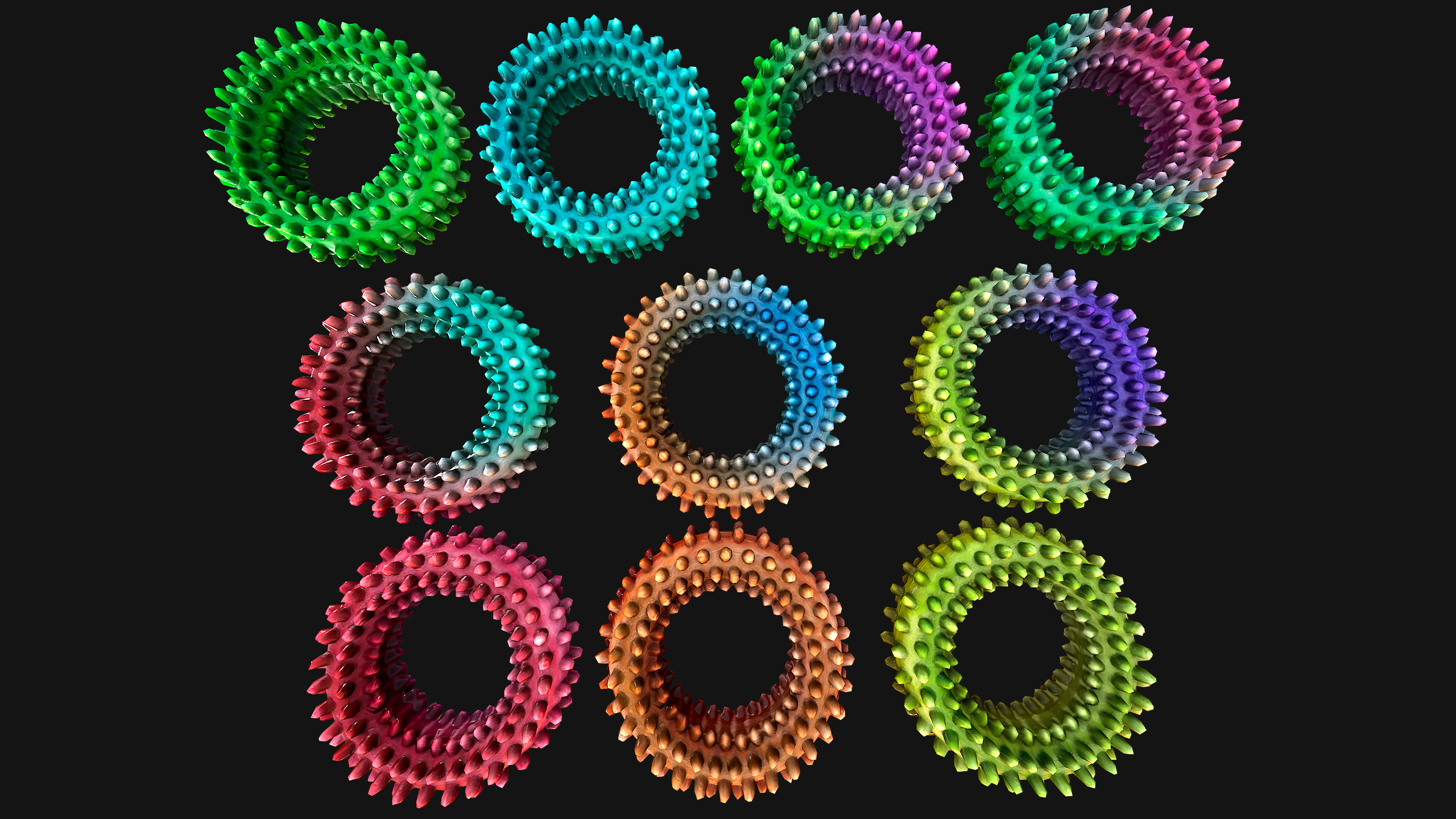 Pets Dogs Gnawing Toy Chew  Ring  Zoo Accessory Low-poly 3D model_11