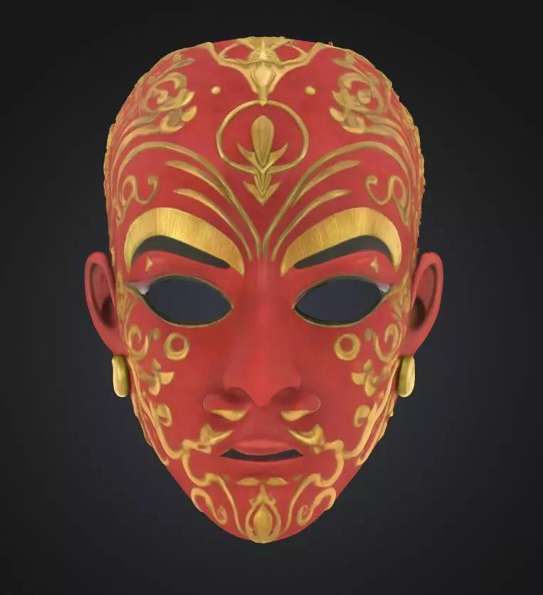 Yiga Clan Zelda Face Mask - Prom Zelda Embroidered Mask 3D print model_0