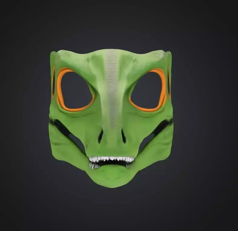 Dinosaur Trex Face Mask - Prom Jurrasic Park Embroidered Mask 3D print model_0