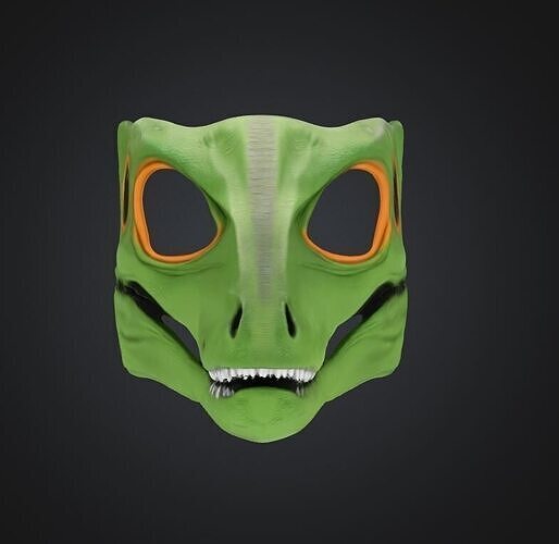 Dinosaur Trex Face Mask - Prom Jurrasic Park Embroidered Mask 3D print model