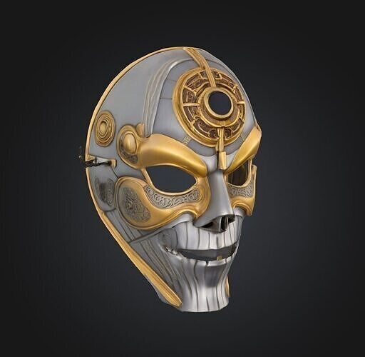 Mens Cyber Thecno Face Mask - Prom Cyber Thecno Embroidered Mask 3D print model