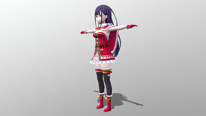 Asuka Santa 02 Low-poly 3D model