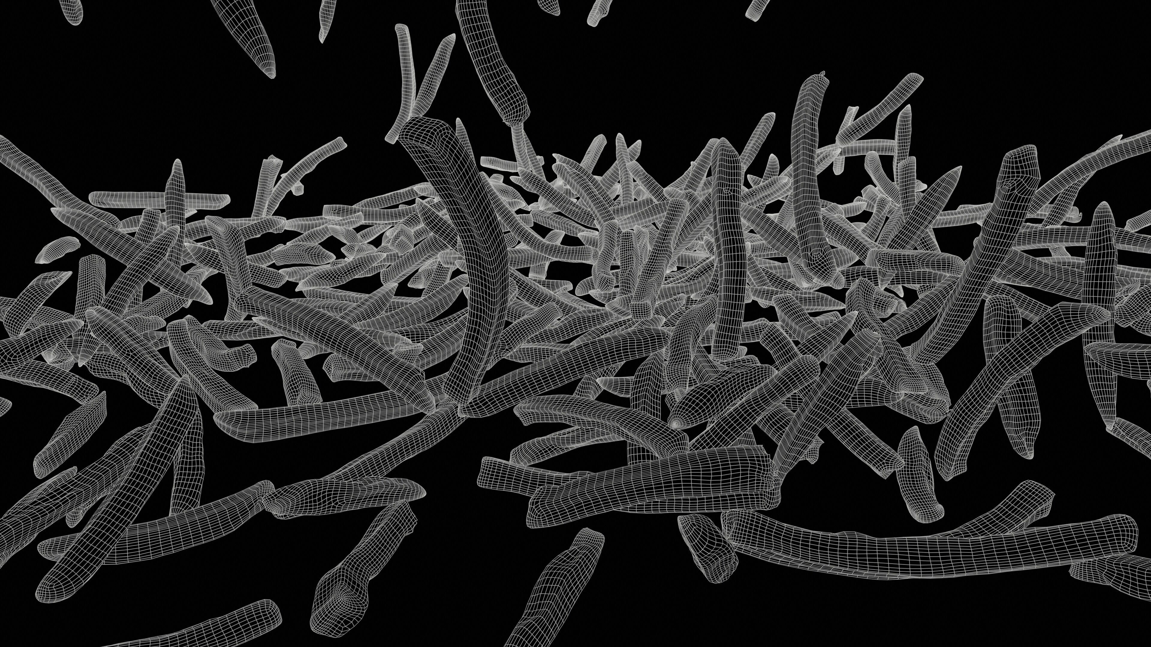 15 Fench Fries Blender Drop Simulation Script included Low-poly 3D model_7