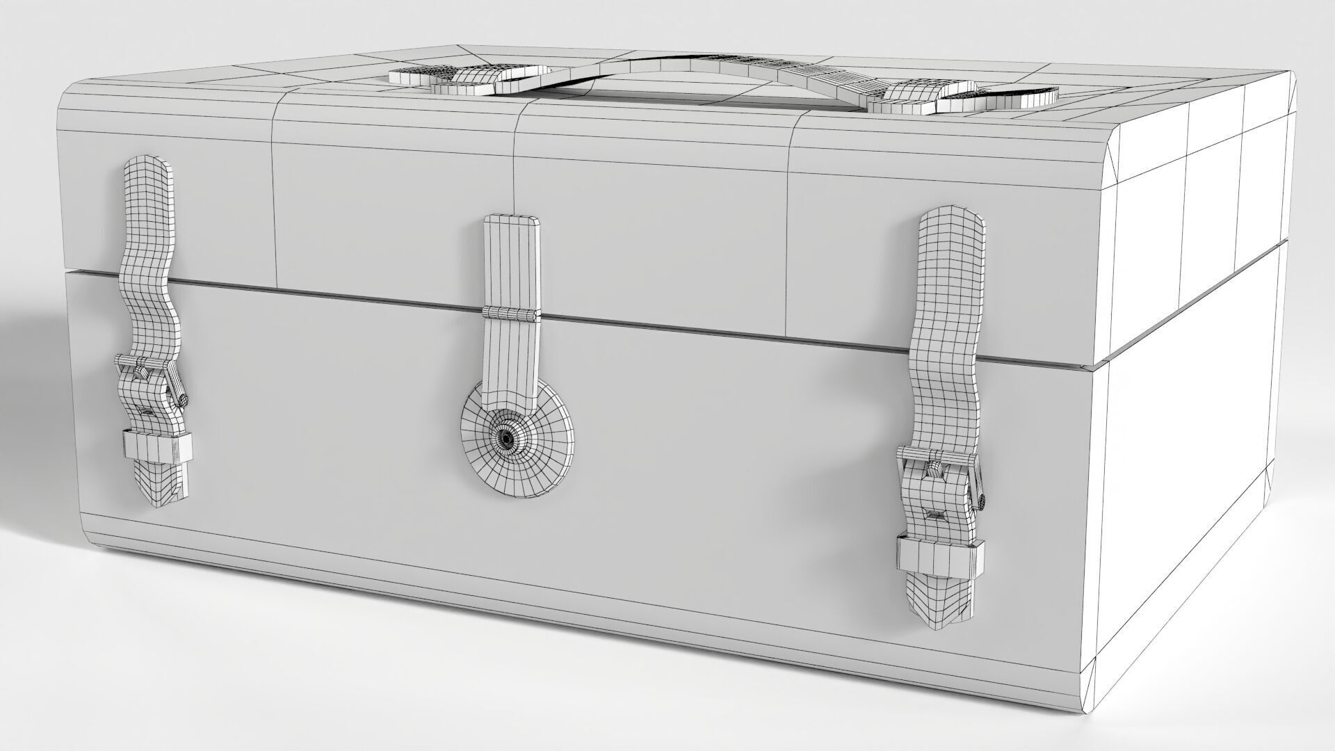 Old Apothecary Medicine Case Low-poly 3D model_2