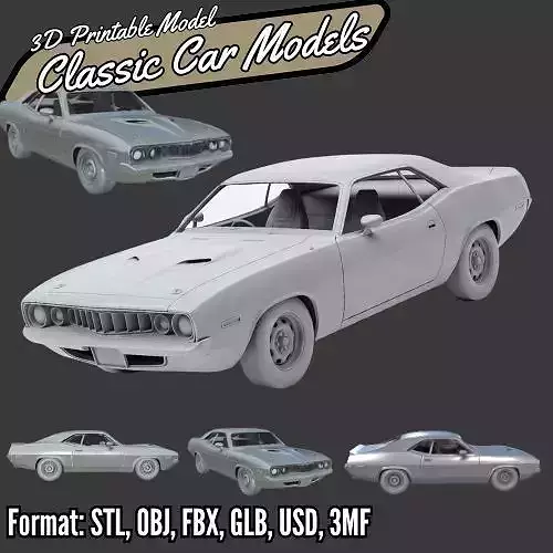 1970 Plymouth Barracuda  American Muscle Car Icon  3D print model
