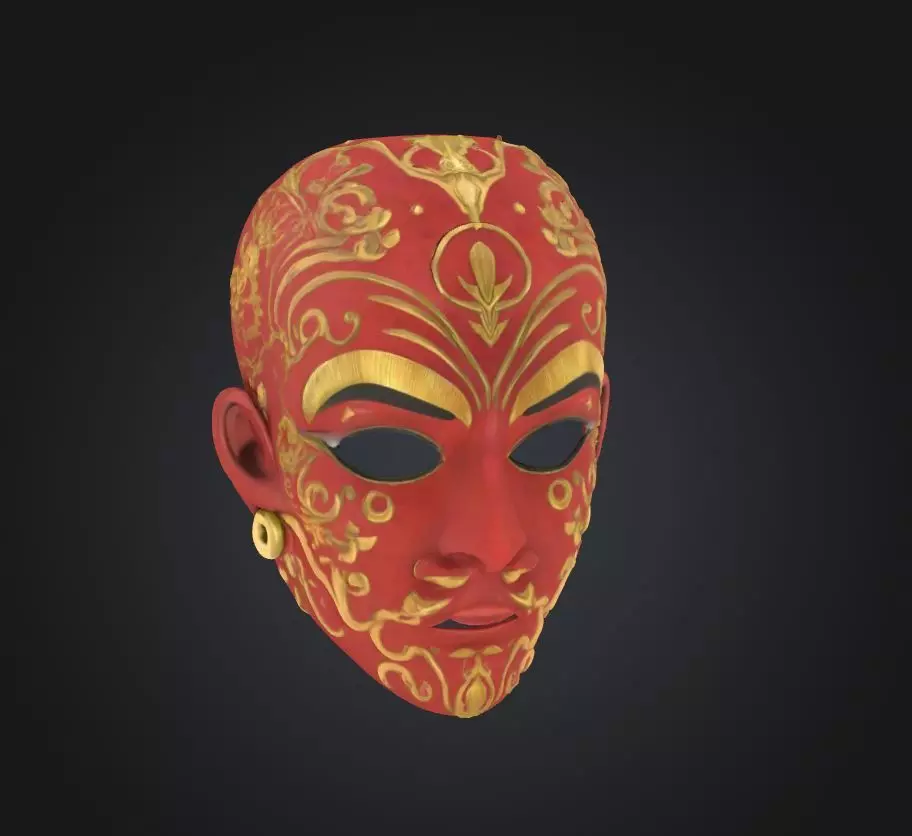 Yiga Clan Zelda Face Mask - Prom Zelda Embroidered Mask 3D print model_0