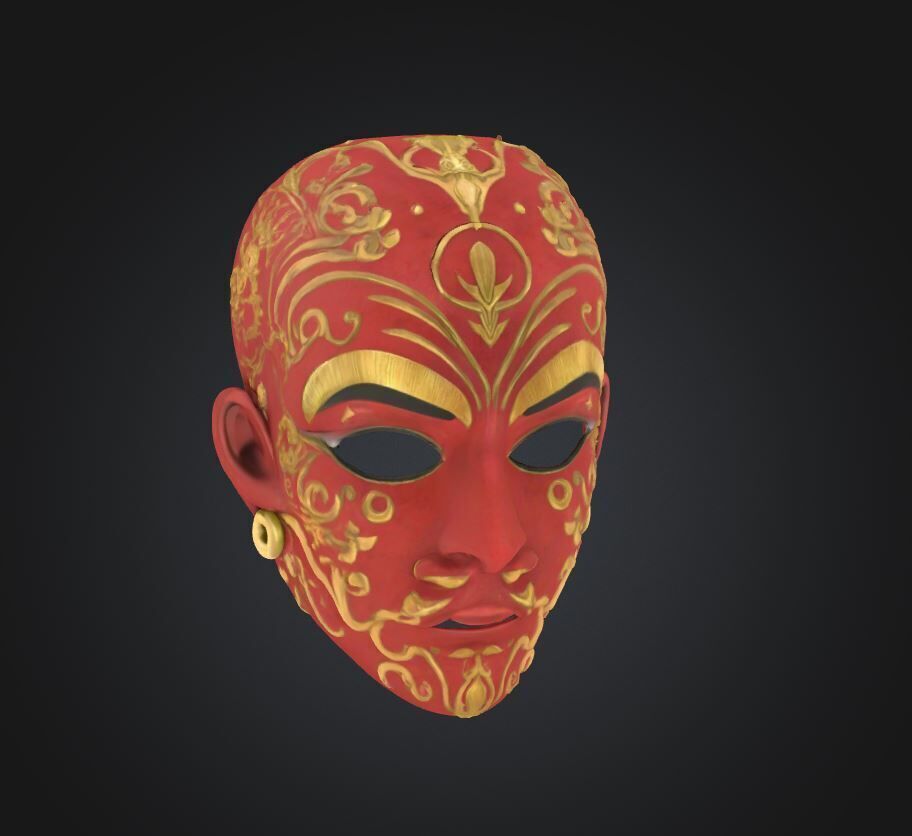 Yiga Clan Zelda Face Mask - Prom Zelda Embroidered Mask 3D print model_61