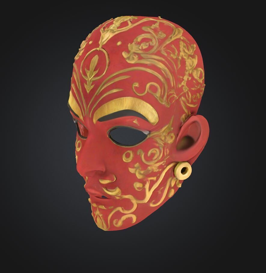 Yiga Clan Zelda Face Mask - Prom Zelda Embroidered Mask 3D print model_53