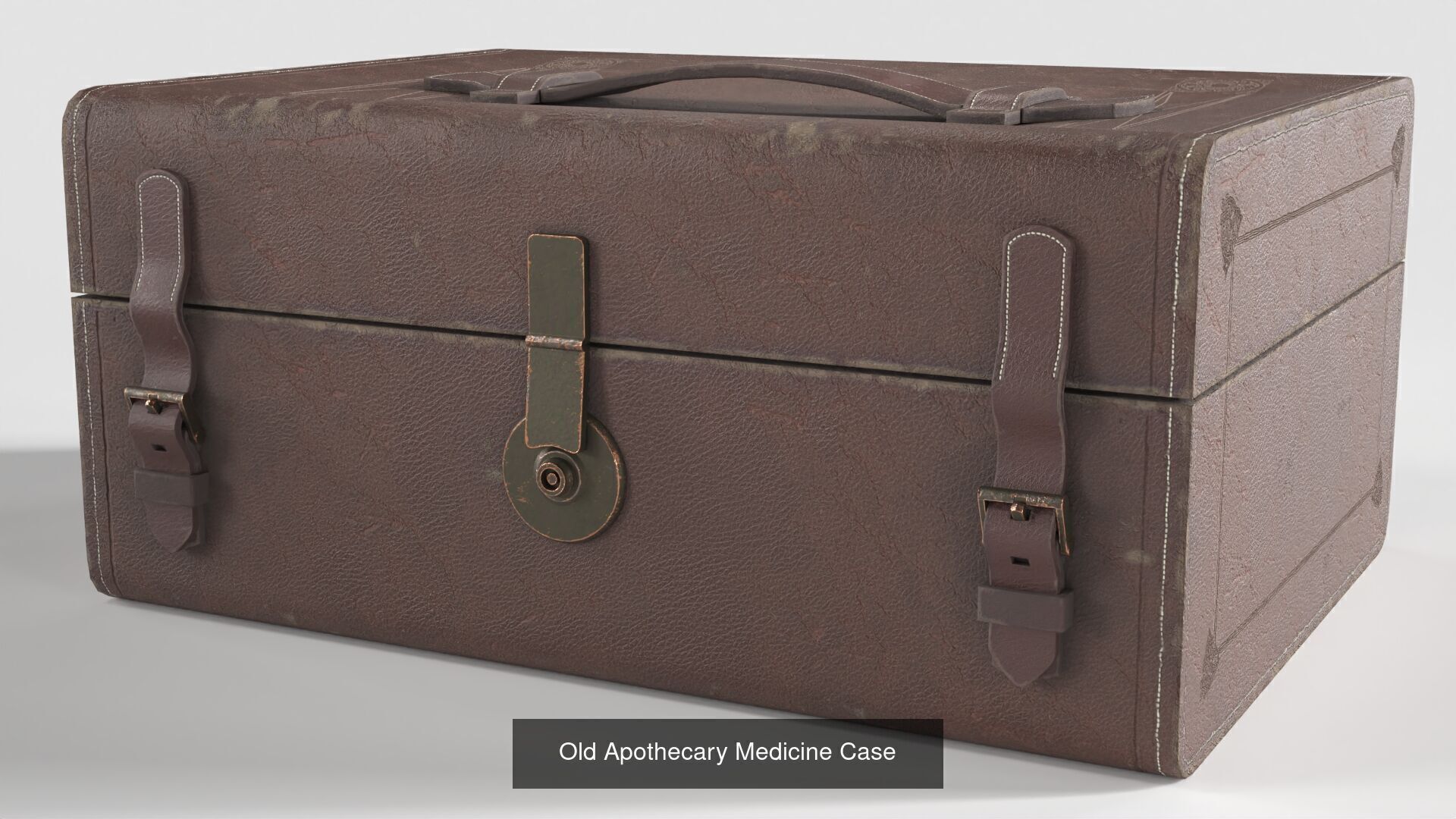 Old Apothecary Case with Bottles 3D Model Collection_4