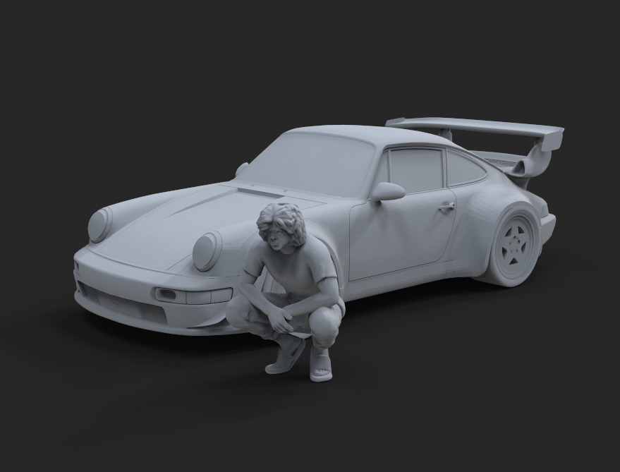 Akira agachado 3D print model_1