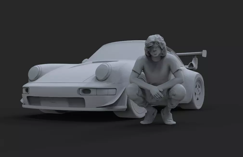 Akira agachado 3D print model_0