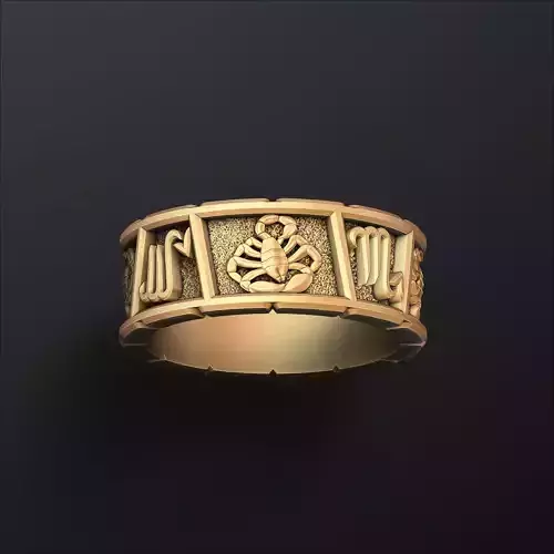Horoscope Scorpio Ring v2 3D print model