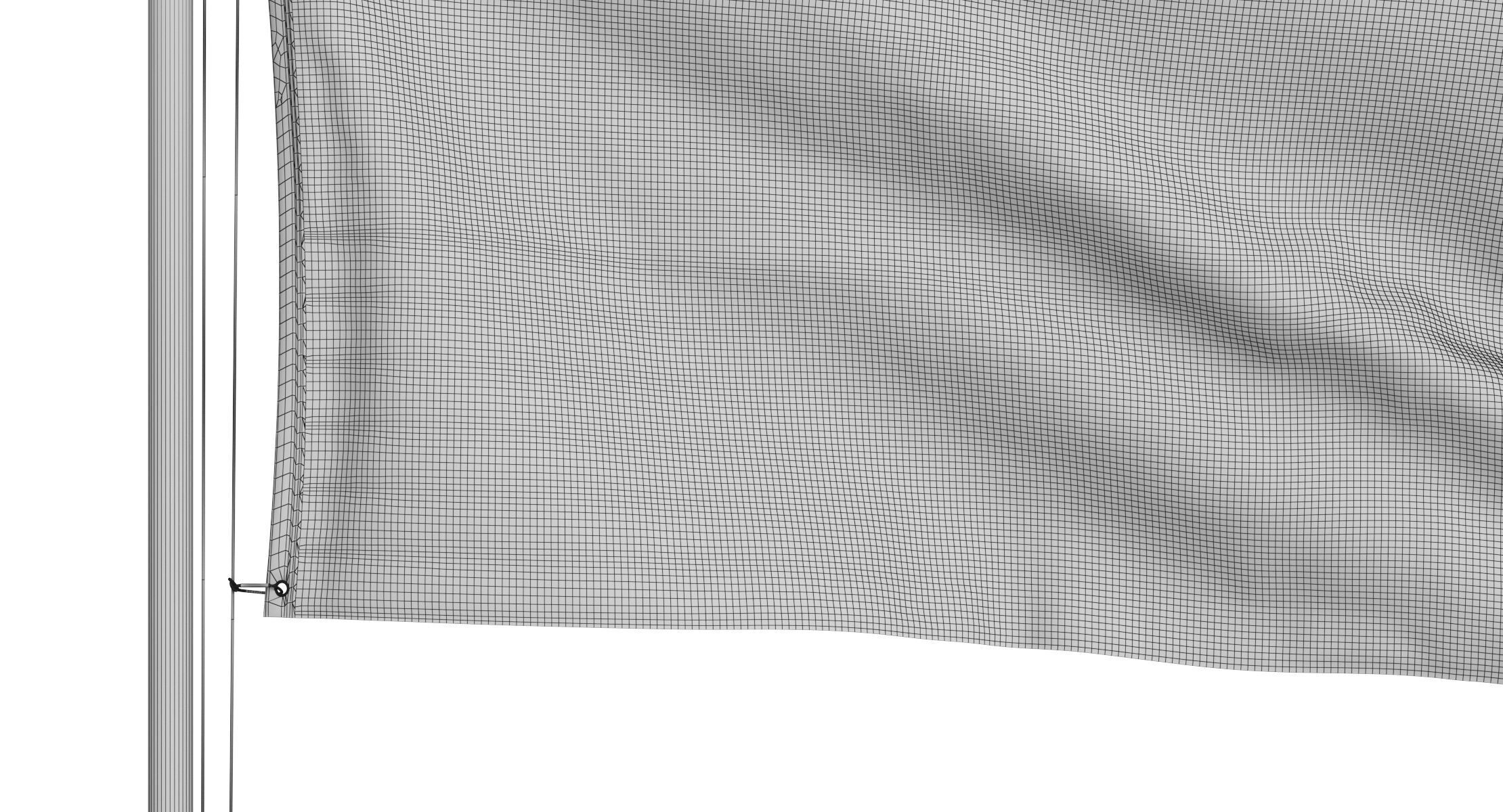 Canada Flag High Flagpole 3D model_11