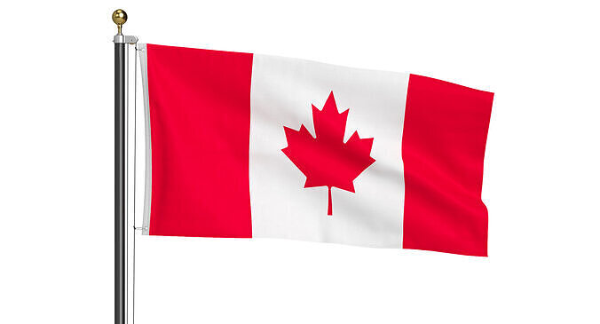Canada Flag High Flagpole 3D model