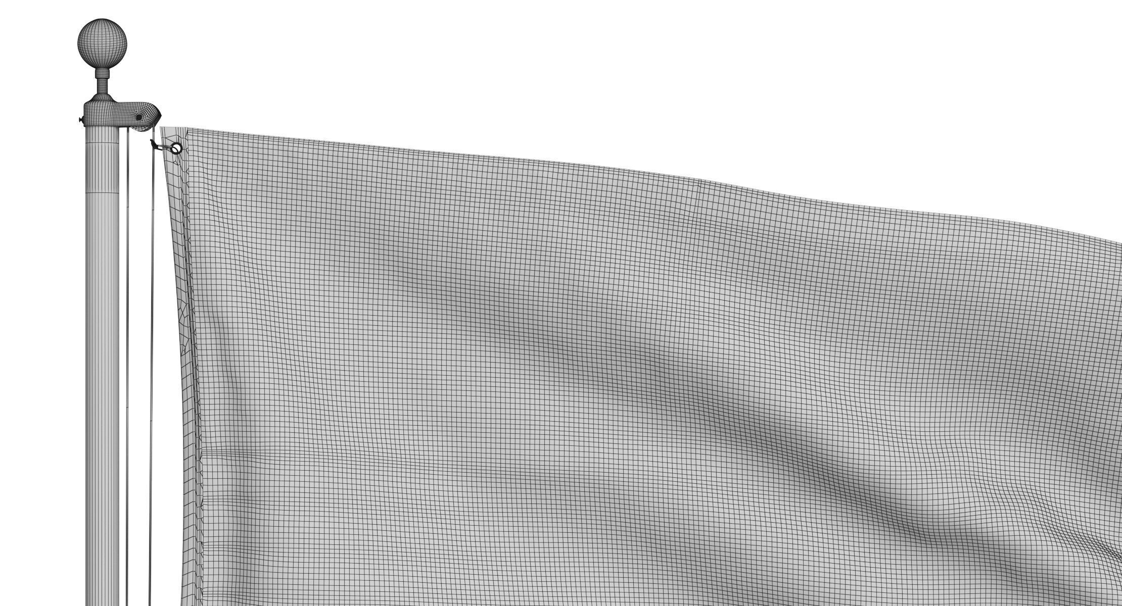 Canada Flag High Flagpole 3D model_10