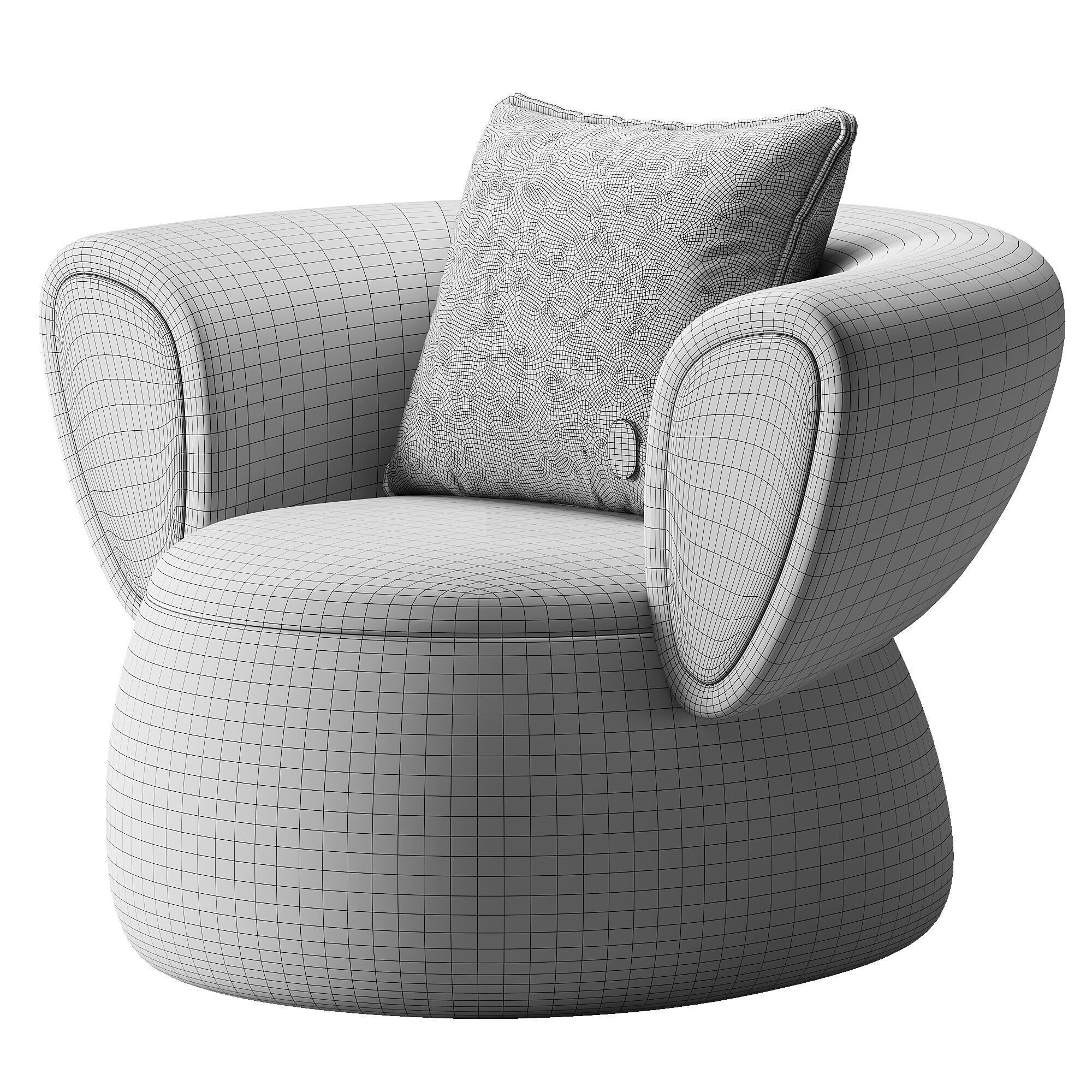 MONE Armchair Low-poly 3D model_6