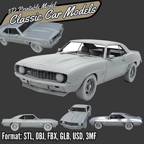 1969 Chevrolet Camaro Z28  Elegant American Muscle Icon 3D print model