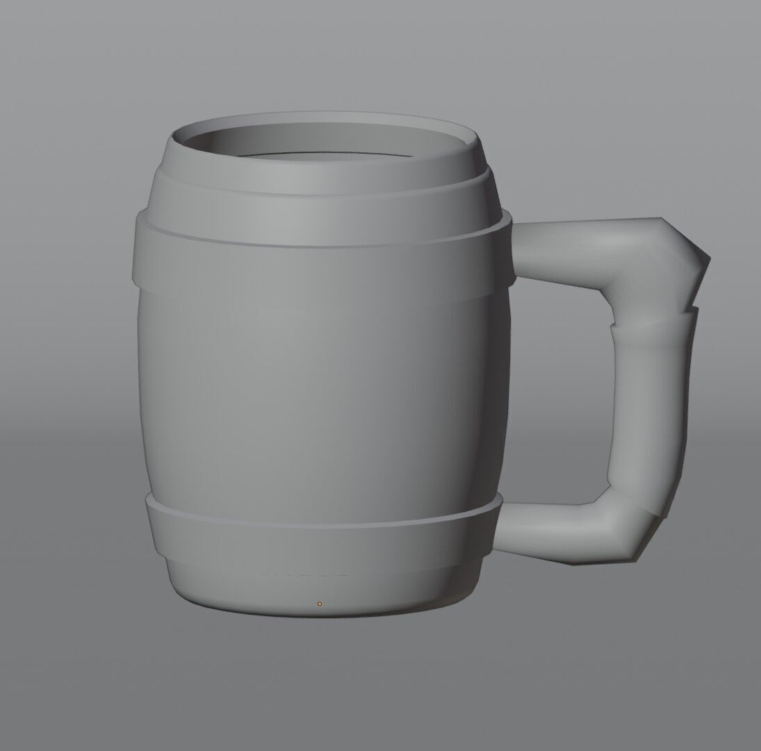 Wooden Glass Low-poly 3D model_4