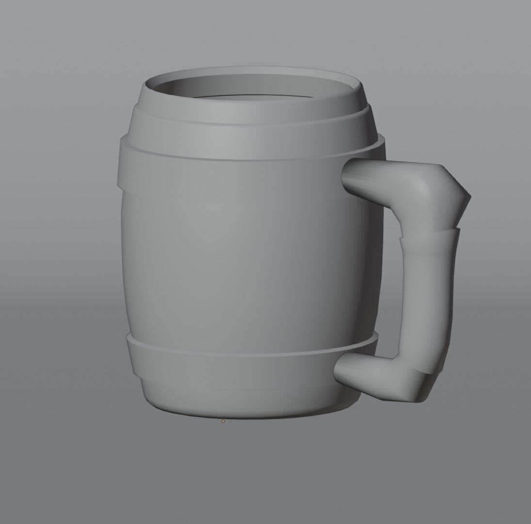 Wooden Glass Low-poly 3D model_5