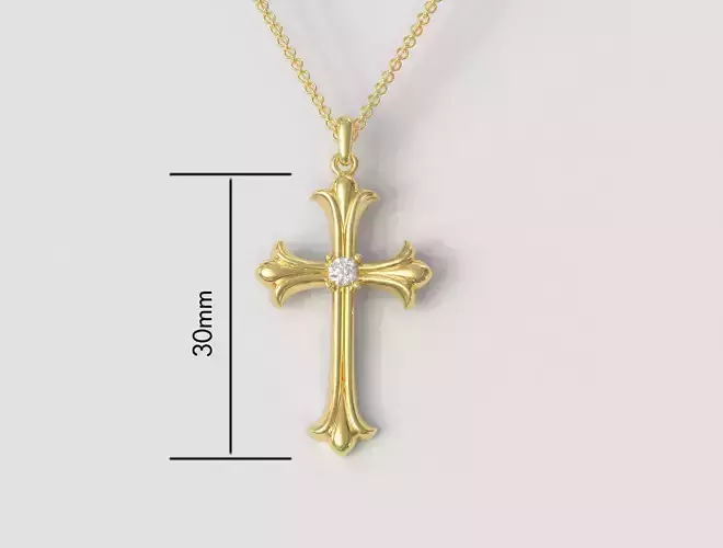 Gothic Cross Pendant - 30mm