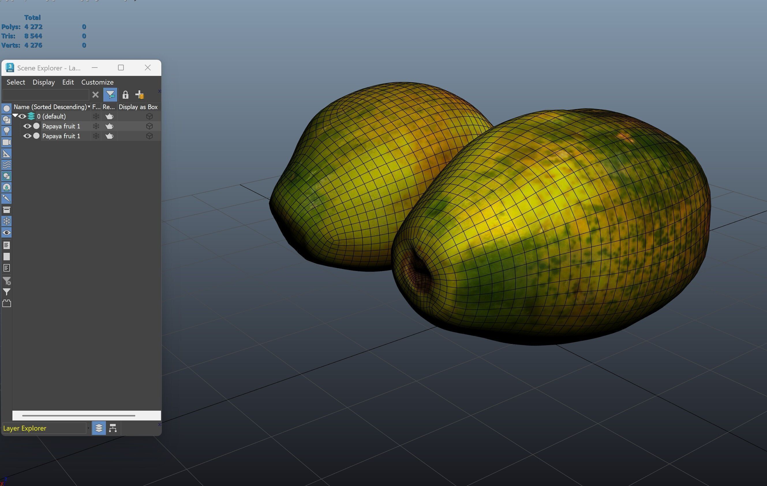 Papaya fruits Low-poly 3D model_18