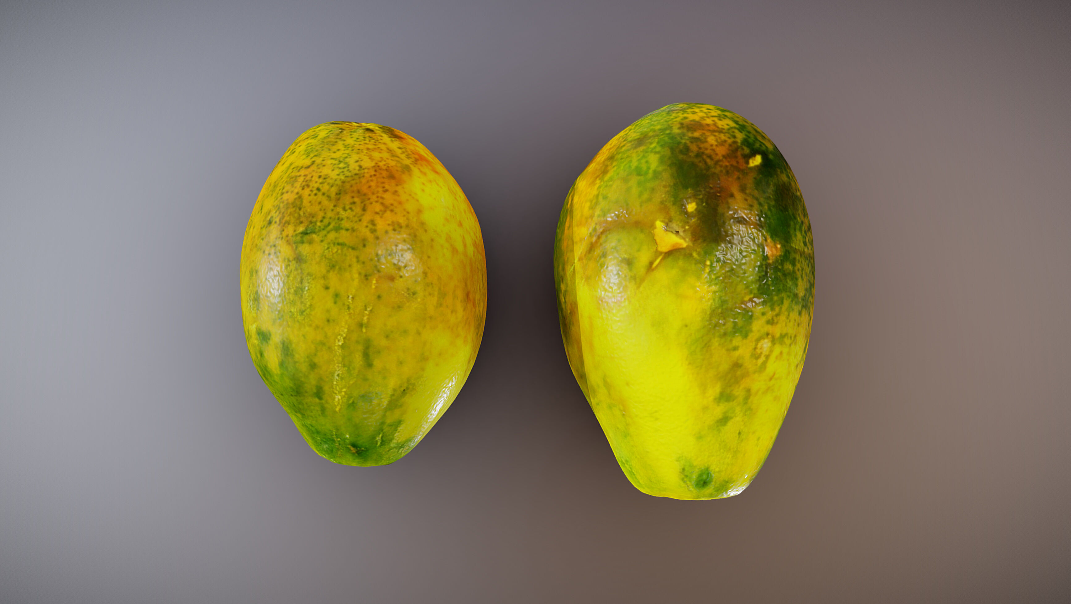 Papaya fruits Low-poly 3D model_3