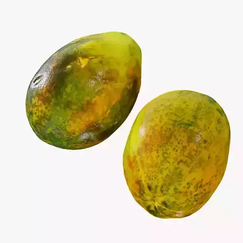 Papaya fruits Low-poly 3D model