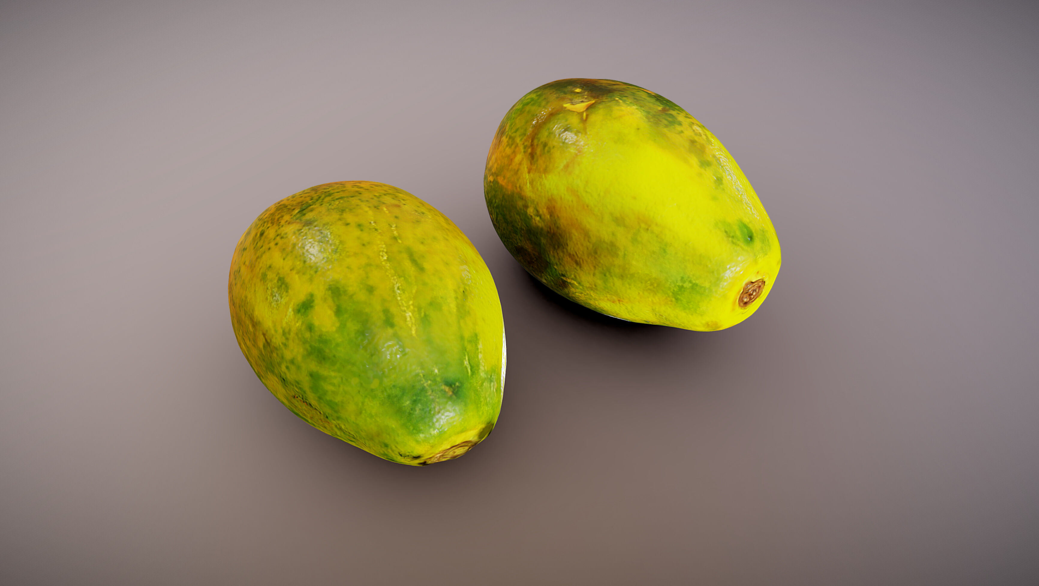 Papaya fruits Low-poly 3D model_2