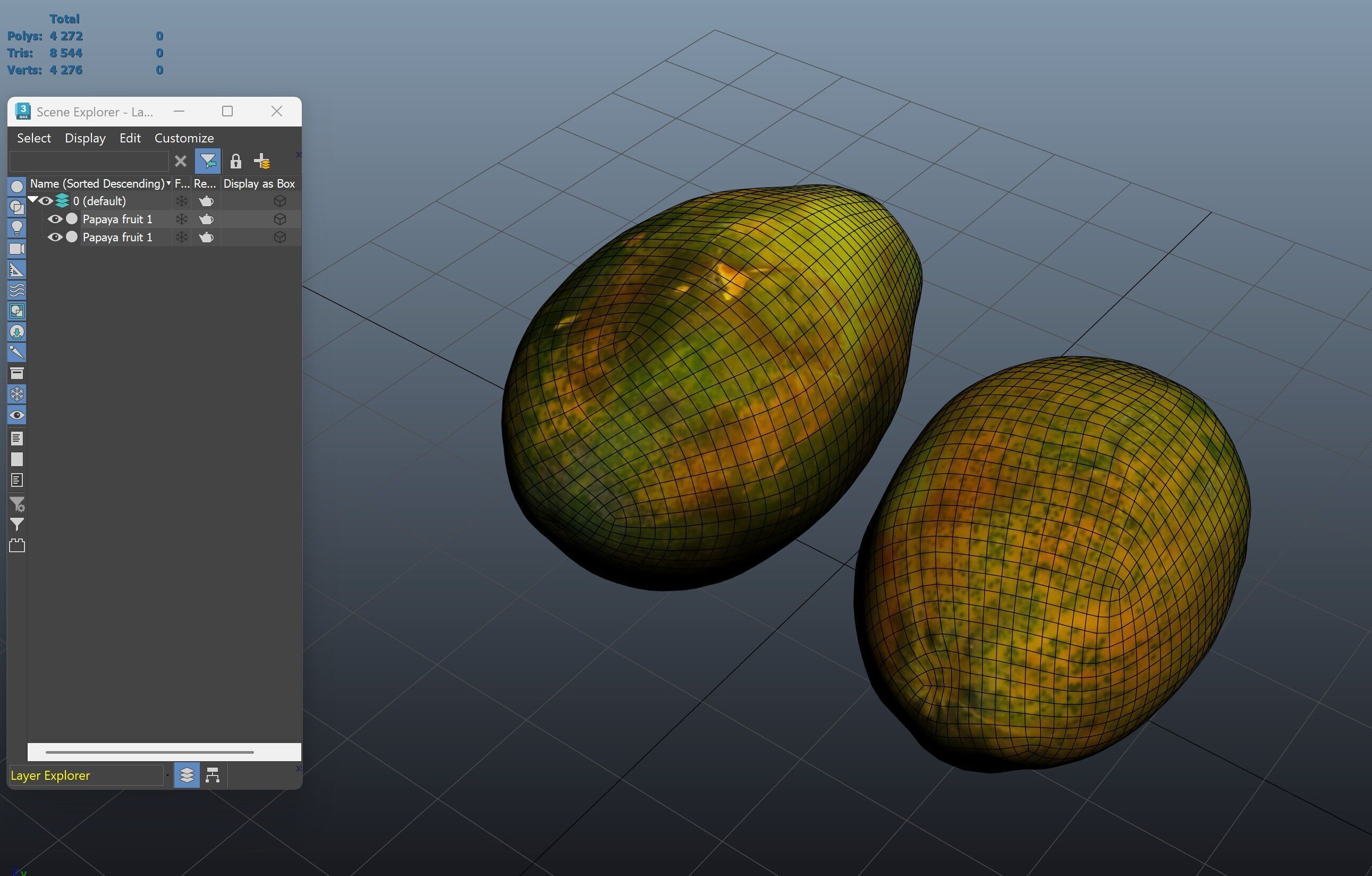 Papaya fruits Low-poly 3D model_17