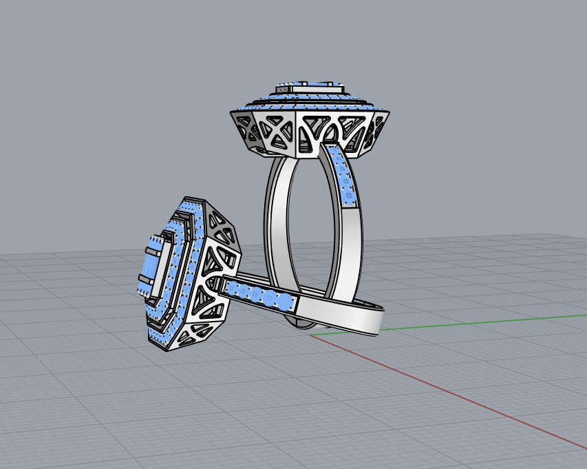 Baguette Diamond Ring 3d model printable 3D print model 3D print model_6