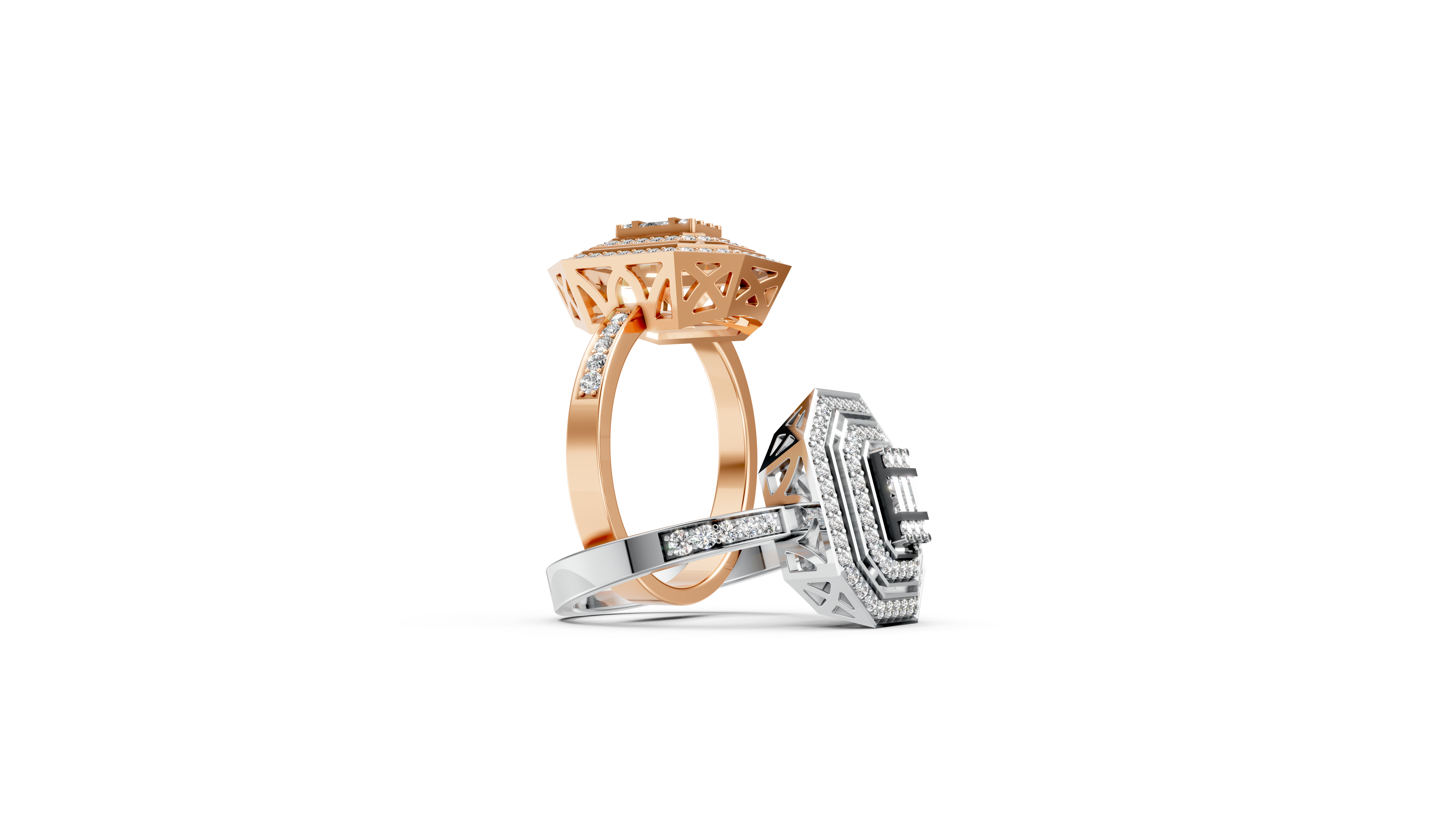 Baguette Diamond Ring 3d model printable 3D print model 3D print model_2