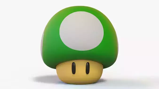 Super Mario Green Mushroom Low-poly 3D model