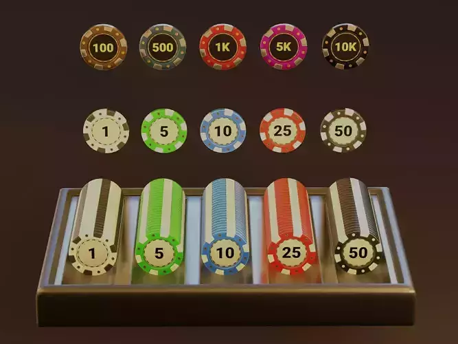 Casino Chips Tray - For Virtual Casino Games HD Close Camera 3D model