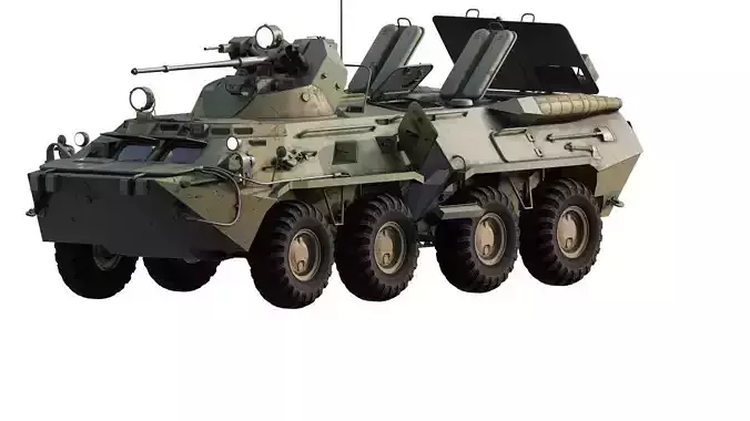 Detailed BTR-80 with interior 3D model