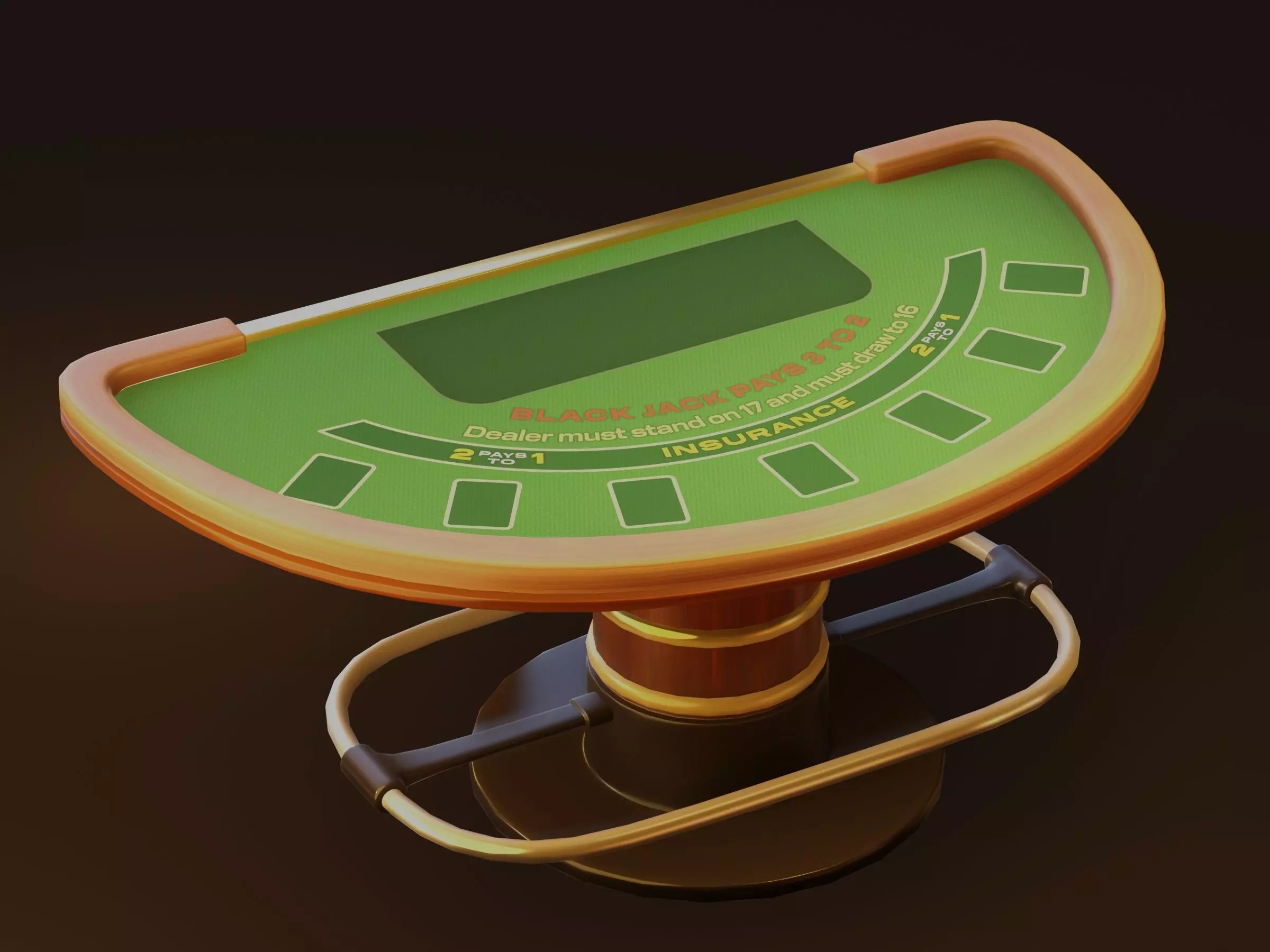 Black Jack Table - For Virtual Casino Games 3D model