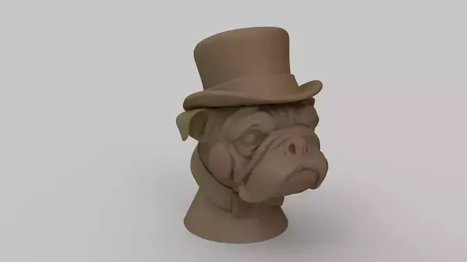 Bulldog Figurine 3D print model