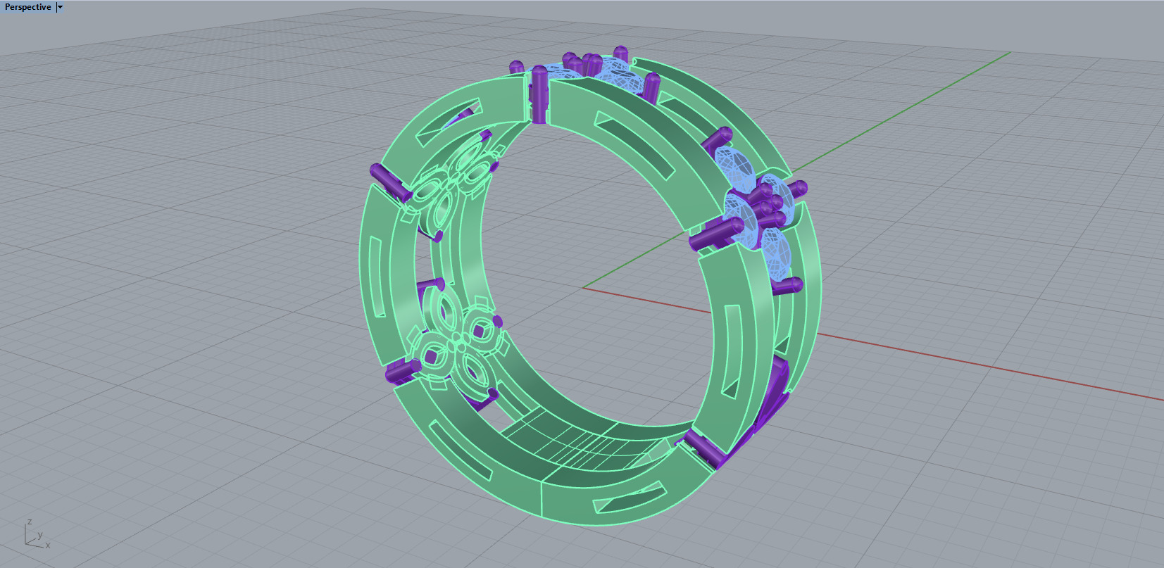Coin Flower Ring With Gems 3D print model_6