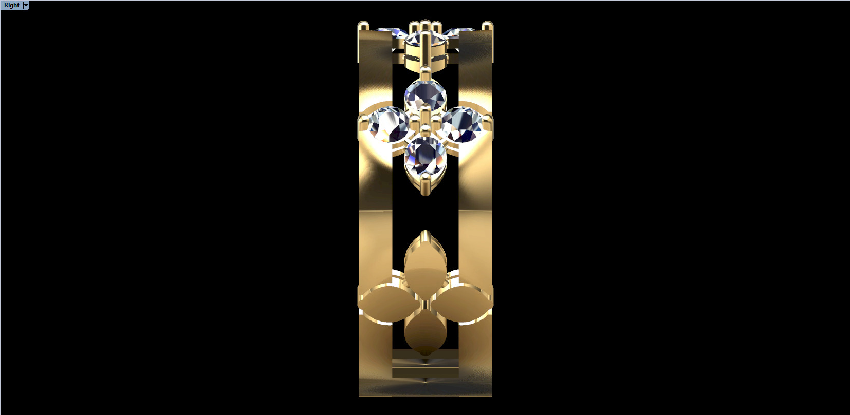 Coin Flower Ring With Gems 3D print model_4