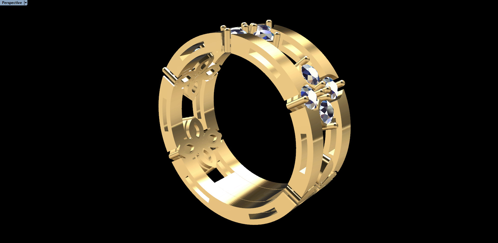 Coin Flower Ring With Gems 3D print model_1