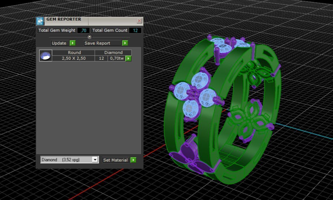 Coin Flower Ring With Gems 3D print model_12