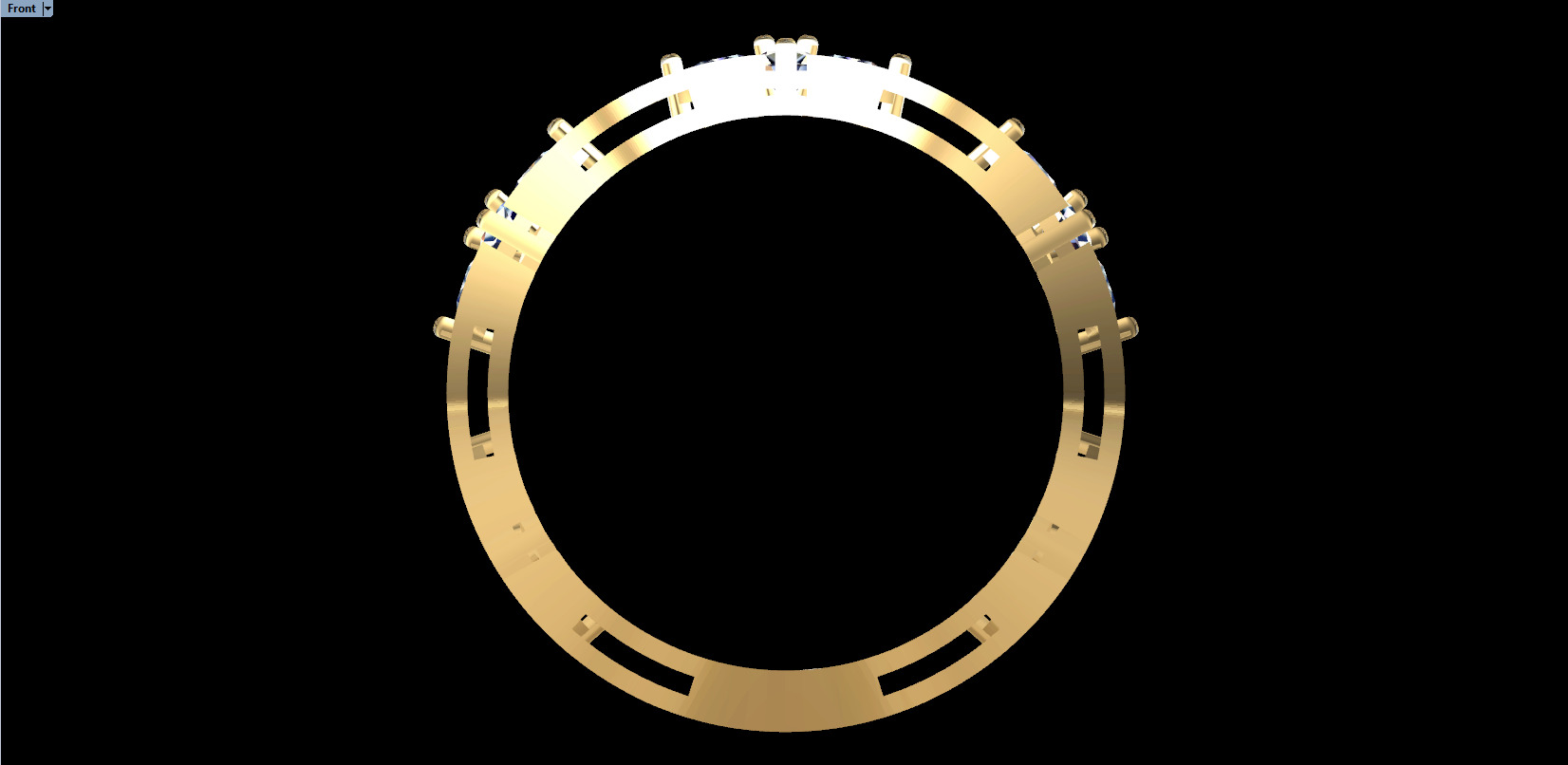 Coin Flower Ring With Gems 3D print model_3