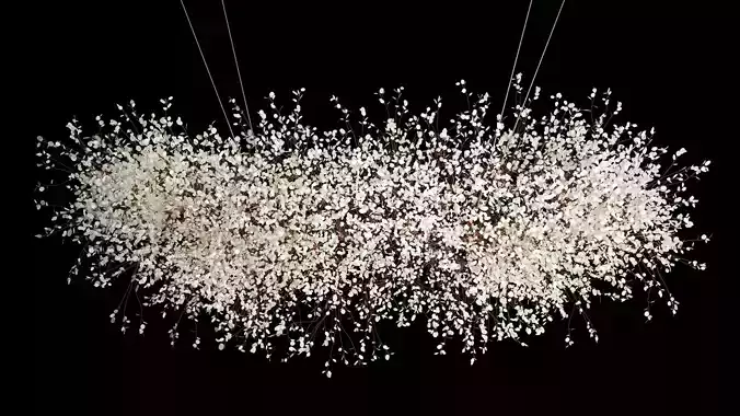 Hanging Installation Bouquet Dried Flowers Lunaria branches 568 3D model