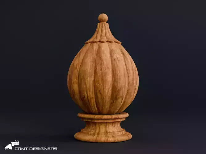 Wooden Stair Finial - Newel Post Cap Ornament