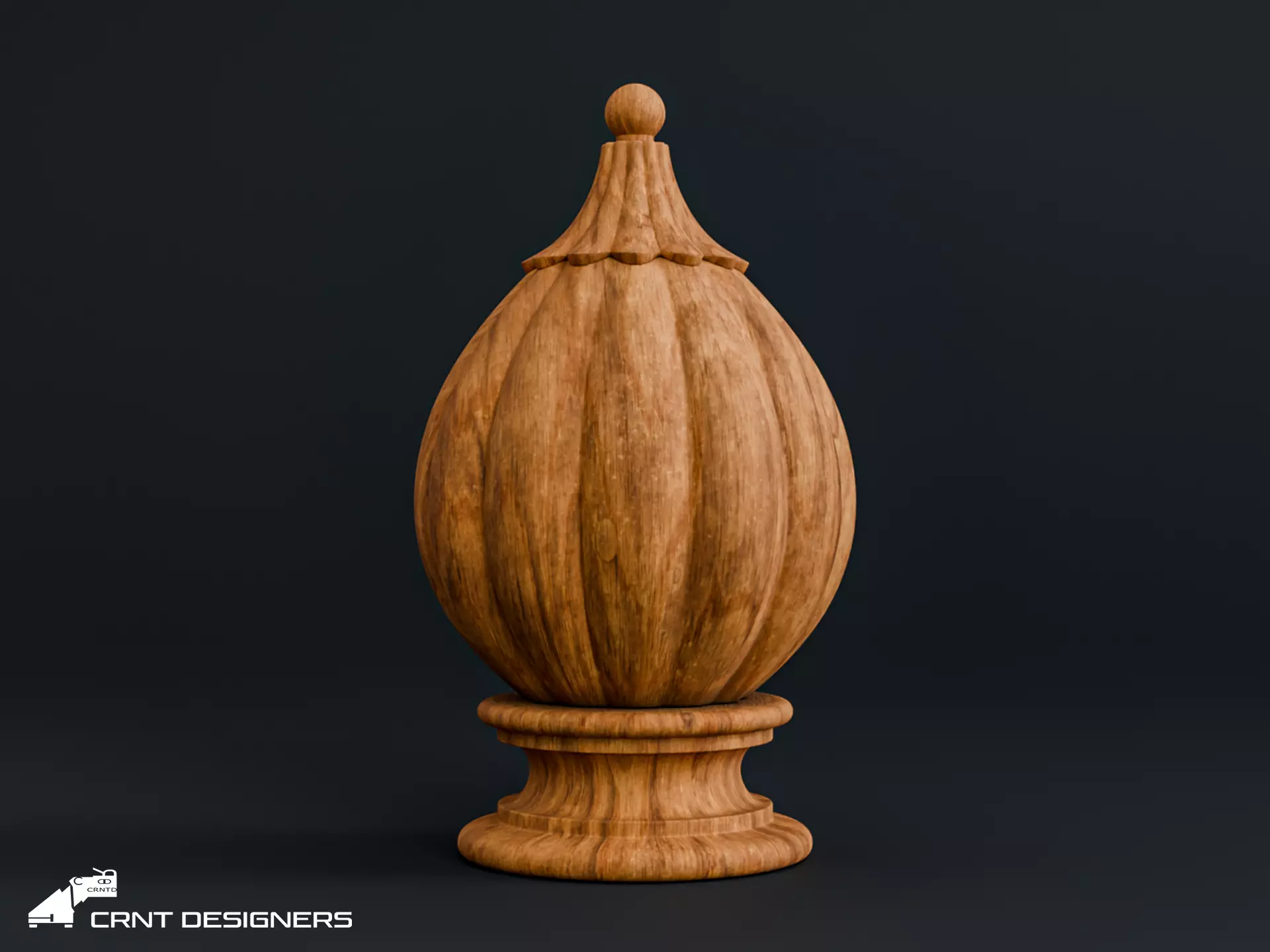 Wooden Stair Finial - Newel Post Cap Ornament 3D model
